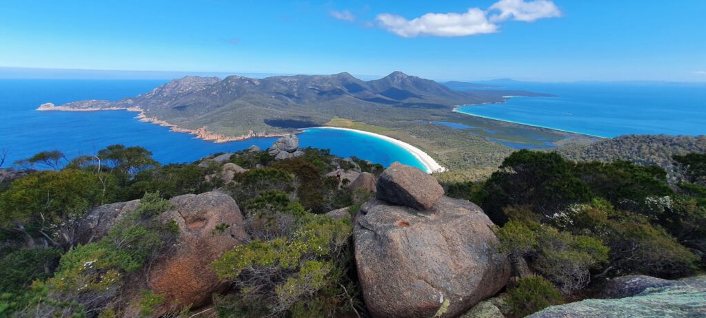 Lookout point of Mt Amos, Freycinet National Park in Tasmania