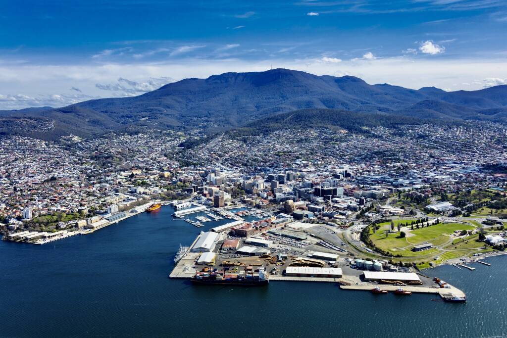 View of Hobart City from above