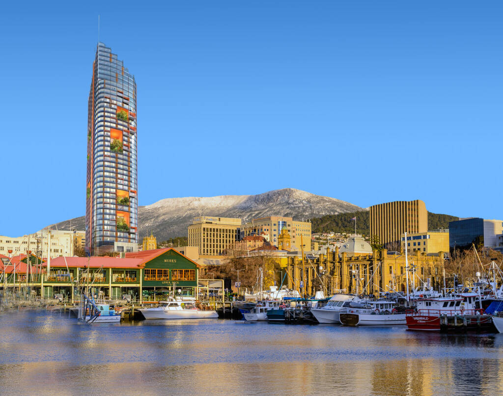 Hobart Skyline with High-Rise interpretive image